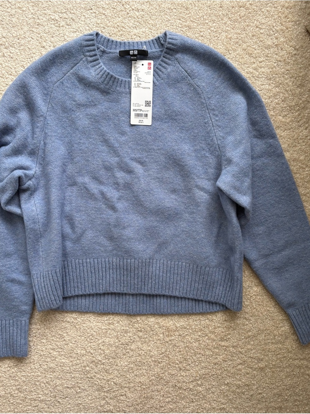 Uniqlo Souffle Yarn Sweater Women's Blue